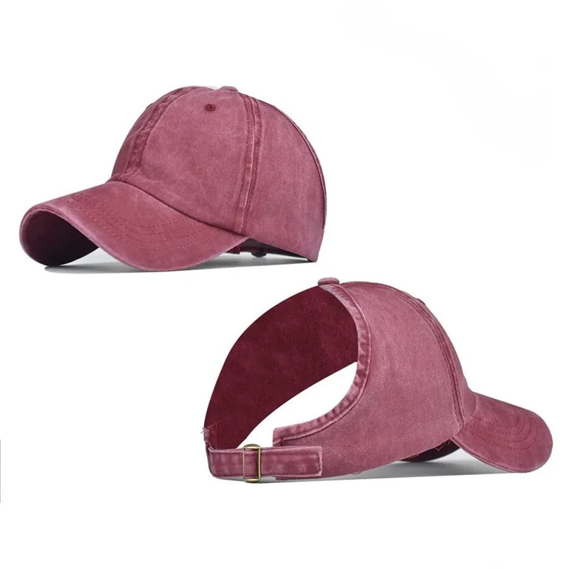 Sun hat Girls Ponytail baseball cap Vintage Female Cotton Sports hat Outdoor - £12.73 GBP