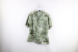 Vtg 90s Mens Medium Faded Surfing Flower All Over Print Hawaiian Button Shirt - £31.11 GBP