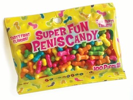 SUPER FUN PENIS SHAPED CANDY NOVELTY GAG GIFT PARTY FRUIT FLAVORED 100 P... - $234.72 MXN