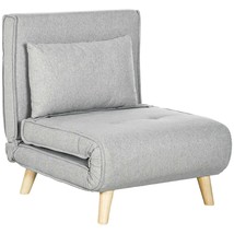 HOMCOM 2-in-1 Convertible Chair Bed Sofa Sleeper Adjustable Backrest Gray - $278.99