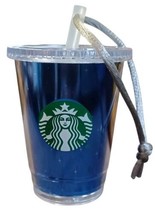 2015 Starbucks Disney 60th Parks Cold Cup Clear Tumbler Christmas Ornament - $15.79