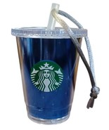 2015 Starbucks Disney 60th Parks Cold Cup Clear Tumbler Christmas Ornament - $15.79