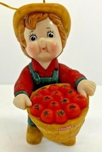 Campbell&#39;s Soup Kid Farmer Bushel of Tomatoes 2008 Christmas Tree Ornament - $21.77