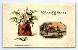 Best Wishes Embossed Greetings Postcard Antique - $4.94