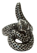 King Snake 1.5&quot; Hand Cast Fine .925 Sterling Silver Ring Femme Metale 7-13 NWT - £174.34 GBP