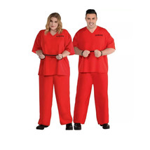 Amscan Orange Inmate Halloween Costume Unisex PLUS XXXL 54-56 - £23.71 GBP