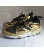 Puma Blaze Of Glory Womens Metallic Gold Athletic Shoes 361514 01 Size 9.5 - $42.49