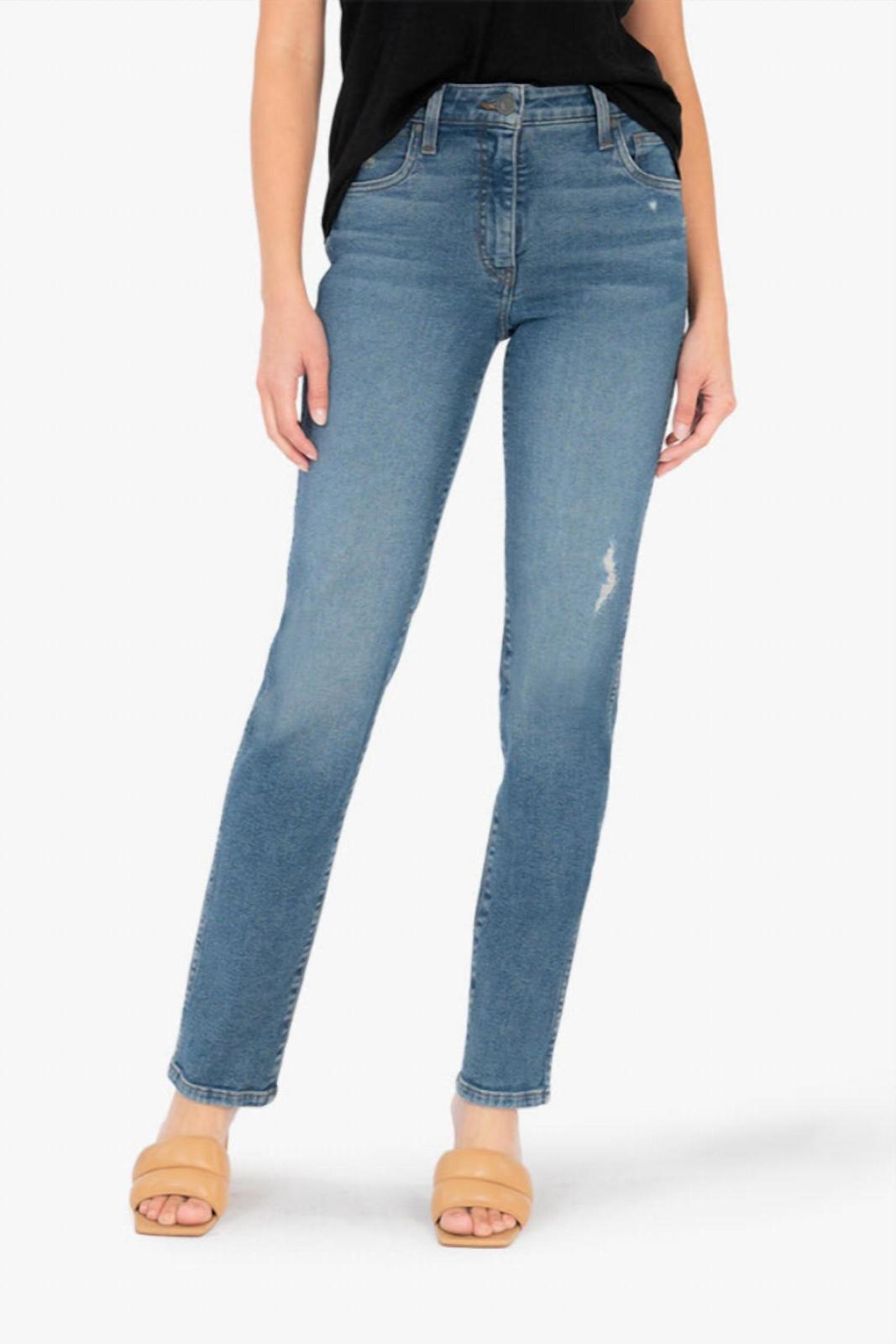 Kut From The Kloth Chrissie High Rise Fab Ab Straight Leg Jean Impactful... - $44.00
