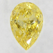 Pear Shape Diamond Natural Fancy Yellow Color 0.29 Carat SI1 IGI Certificate - £308.70 GBP