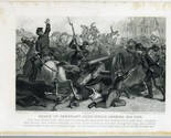 Death of Sergeant Dyer While Spiking His Gun 1887 Engraving My Story of ... - $24.72