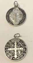 Saint Benedict Black &amp; Silver tone Medal,  New - £3.11 GBP
