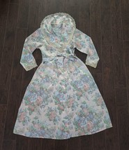 Vintage 90s Victoria Secret Satin Floral Lingerie Ling Robe Gown Size PS - $48.51