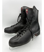 VTG 70&#39;s Canadian Rocket men&#39;s black leather ice skates 70711725 size 10 - $23.58