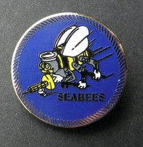 Seabees Navy Military Usn Seabee Lapel Pin Badge 1 Inch - £4.44 GBP