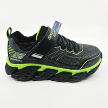 Skechers Tech Grip Charcoal Black Lime Kids Size 12 Waterproof Sneakers - £35.84 GBP