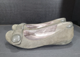 Ecco Boullion Button Gray Green Suede Slip On Ballet Flats Sz US 7.5 EU ... - $450.46 MXN