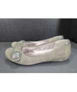 Ecco Boullion Button Gray Green Suede Slip On Ballet Flats Sz US 7.5 EU ... - $450.46 MXN