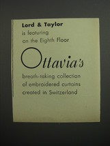 1952 Lord &amp; Taylor Ottavia&#39;s Curtains Advertisement - £14.78 GBP