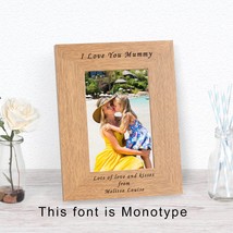 Personalised Gift Any Message Wooden Photo Frame Gift Wedding Day Easter... - $14.95