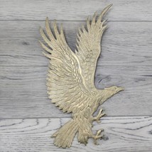 Vintage Brass Flying Eagle Hanging Wall Decor Plaque 14.5” x 8.25” (B) - $29.02