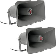 5 Core 12&quot; 2Pcs Outdoor Rectangular PA Power Horn Speaker Waterproof 300... - £51.59 GBP