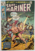 SUB-MARINER #36 VF+ April Marvel Comics 1971 Berni Wrightson Vintage - £45.52 GBP