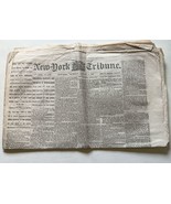 Civil War Era Newspaper January 08, 1863, New York Tribune on Vellum Lik... - $41.03 CAD