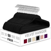 Premium Velvet Hangers 50 Pack - Non-Slip Clothes Hangers - Black Hangers - Suit - $40.99