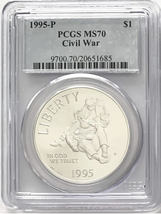 1995P- Civil War Commemorative- PCGS- MS70 - £167.86 GBP