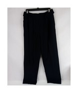Halogen Women&#39;s Solid Black Pleated Dress Pants Slacks With Belt Size Small - $26.88 CAD