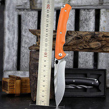 Pocket Knife Folding Lock Clip Knife G10 Handle 4&quot; D2 Blade for Outdoors Hiking - £38.59 GBP
