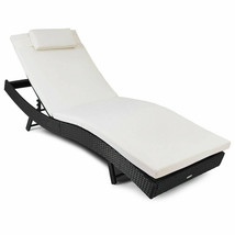 Adjustable Outdoor Pool Patio Chaise Lounge Furniture Chair Cushion - £207.64 GBP