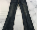 7 For All Mankind Jeans Womens 25 Blue Faded Thighs Bootcut Flared Leg Y2K - $24.74