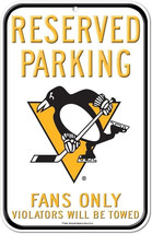 Pittsburgh Penguins 11&quot; by 17&quot; Reserved Parking Plastic Sign - NFL - £11.43 GBP