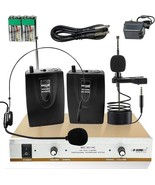 Wireless Microphone Dual Handheld Mic Cordless Receiver Dj Karaoke Singi... - $56.36