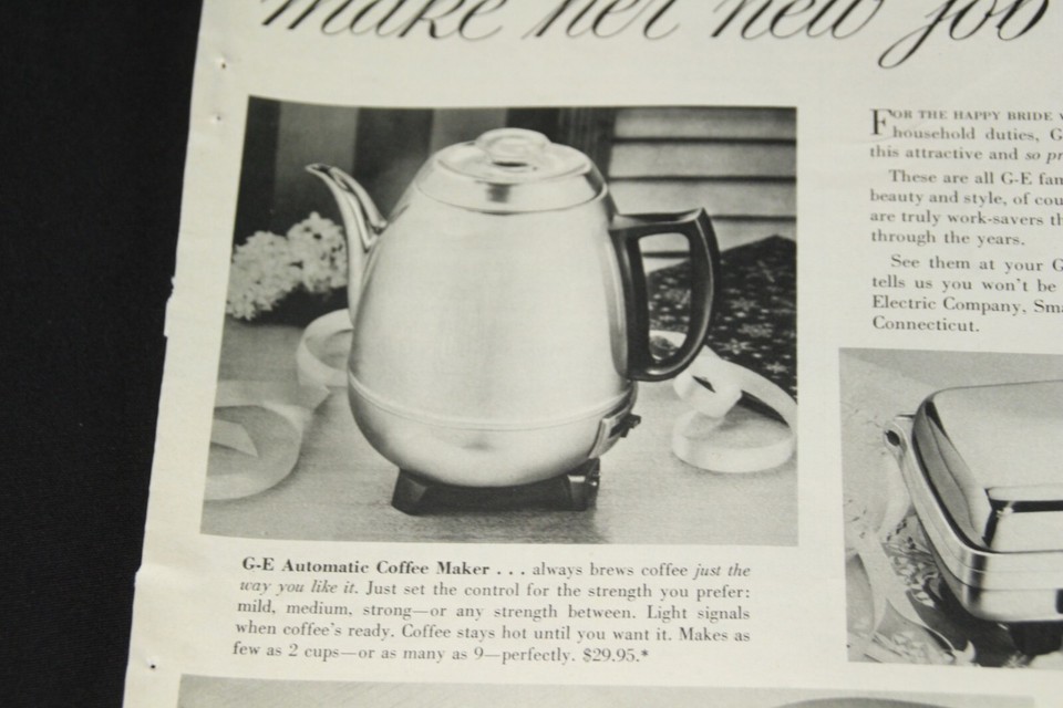 General Electric GE Vintage Print Ad 1955 Double Page Kitchen Appliances Item image 10