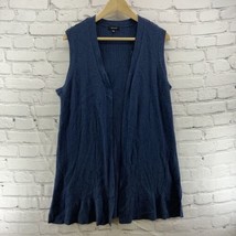 Verve Ami Sweater Vest Womens Sz XL Blue Duster  - £12.42 GBP