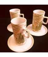 Asain Fernwood Avante-Garde Collection 3 Tall Cups 3 Saucers Made in Japan - £19.63 GBP