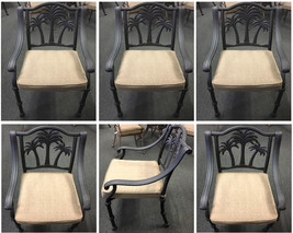 Patio furniture outdoor cast aluminum heavy chairs set of 6 all weather. - $1,758.19