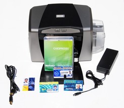 Fargo DTC1250E Thermal Color ID Card Printer w/ Cables, Power Supply, So... - £466.26 GBP