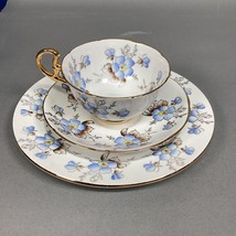 Royal Grafton Fine Bone China Blue Floral Cup/Saucer/Plate - England - $27.72 CAD