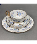 Royal Grafton Fine Bone China Blue Floral Cup/Saucer/Plate - England - $27.77 CAD