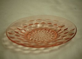 Old Vintage Cube Pink by Jeannette 6&quot; Bread &amp; Butter Plate Pink Depression Glass - £10.11 GBP