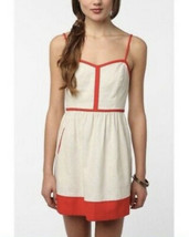 Urban Outfitters Women&#39;s Short Dress Cut Out Back Linen Pockets Red Size S - £15.56 GBP