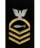 USN RATING BADGE TMC TORPEDOMAN&#39;S MATE CPO E-7 GOLD/BLACK MALE - $180.94 MXN