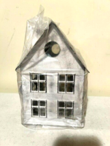 House Candle Cover in Rustic White Tin image 3