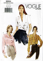 Misses&#39; LOOSE-FITTING Blouses Vtg 1999 Vogue Pattern 9994 Sizes 20-22-24 Uncut - £9.50 GBP
