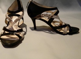 Michael Kors Cage Sandals Snake Leather Strappy Heels 5 1/2 - $35.02 CAD