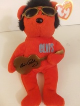 Ty Beanie Baby Elvis Presley Heartbear Hotel Red 8&quot; Tall Mint Wih All Tags  - £23.48 GBP