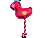 The GKC Pink Flamingo Stuffed Interactive Plush Squeaky Dog Tope Knot To... - $14.73